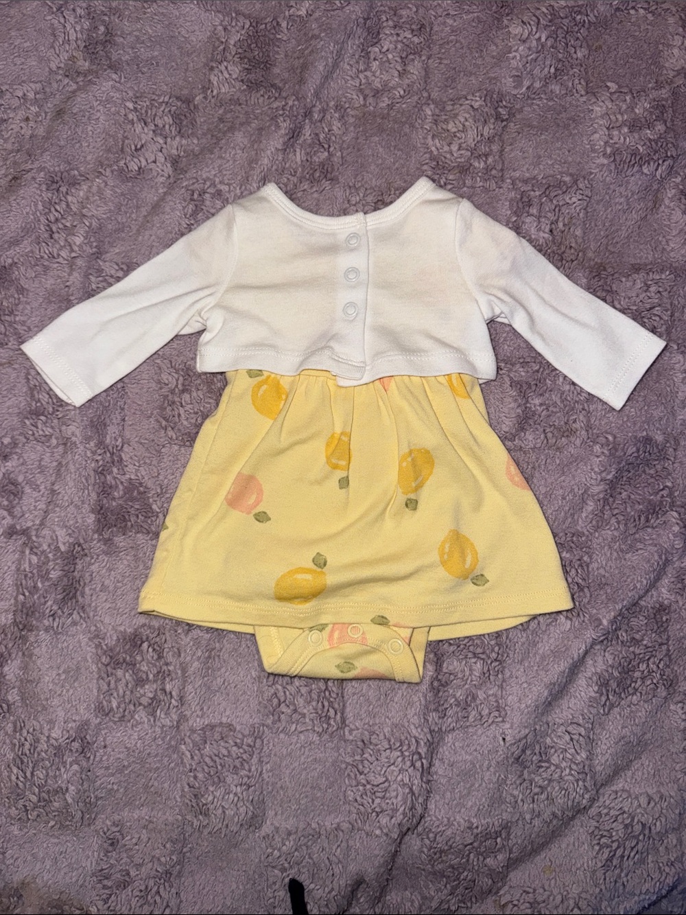 Carter's White Top Yellow Lemon Print Dress